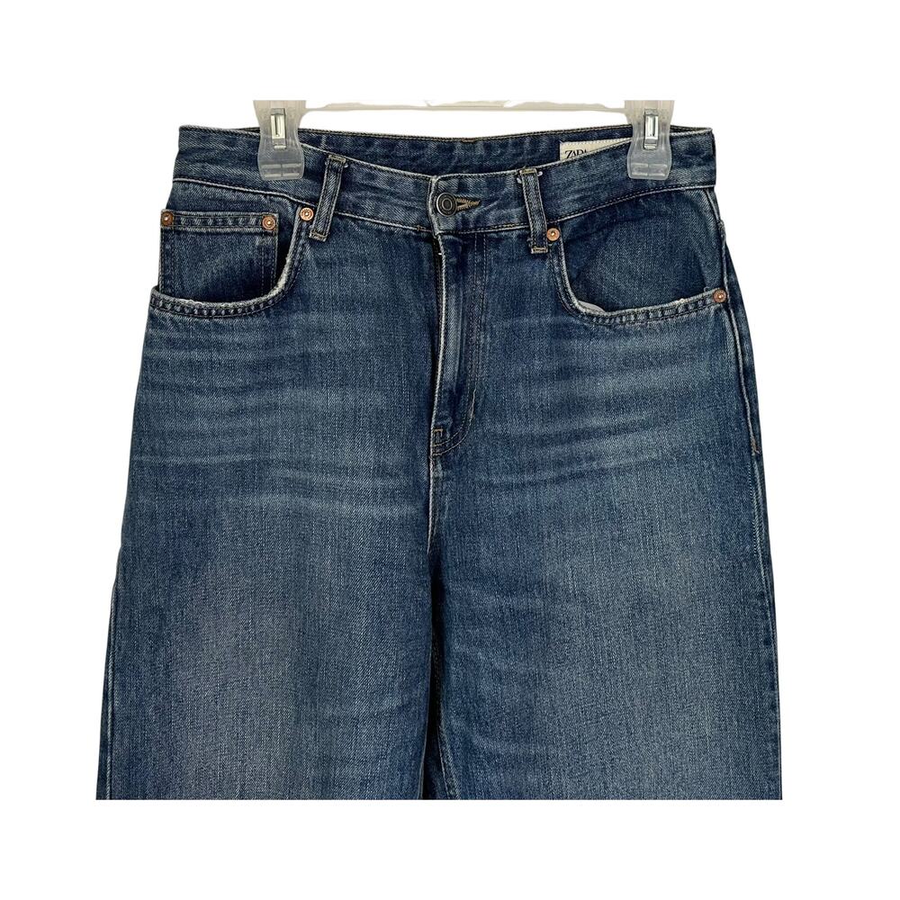Zara ZW Collection Straight Leg Jeans Blue Size 6 - Picture 5 of 11